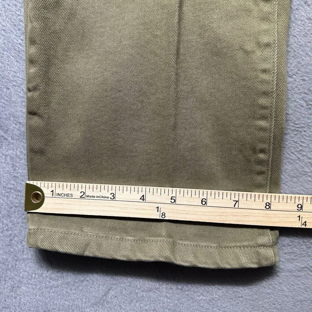 Lands End Mens 38 Square Rigger Traditional Fit Jeans Green Stretch Denim EUC